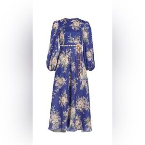 Moonshine High Neck Dress in Blue Floral